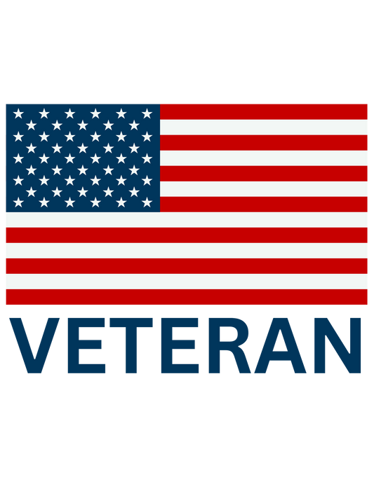 American Flag Veteran - Matte Vinyl Sticker