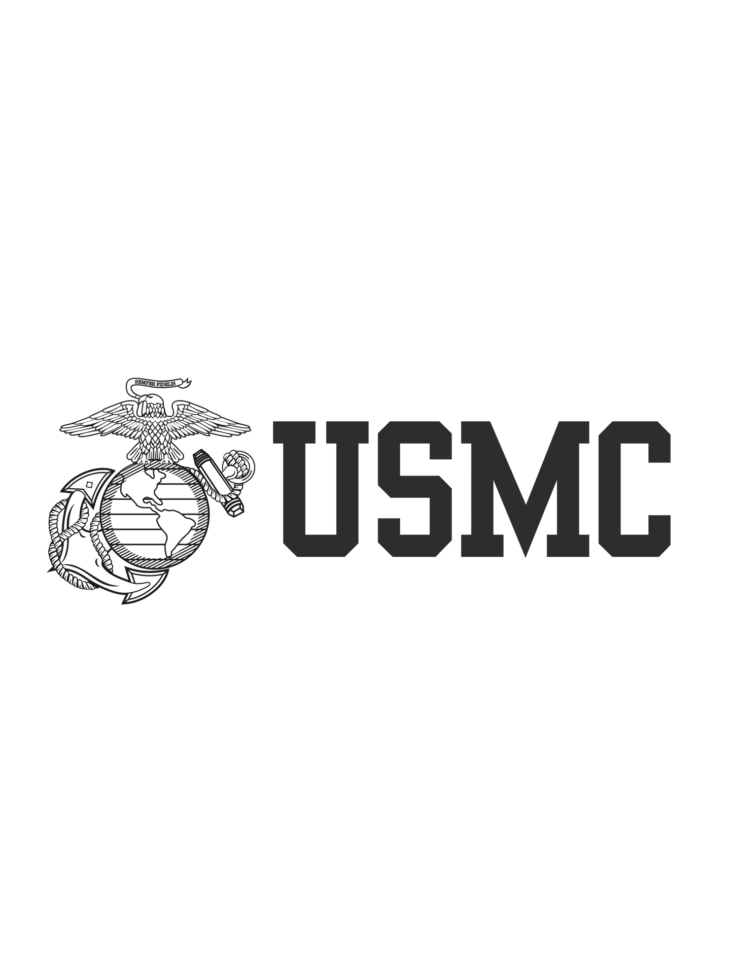 Eagle Globe and Anchor USMC Black - Glossy Vinyl Sticker