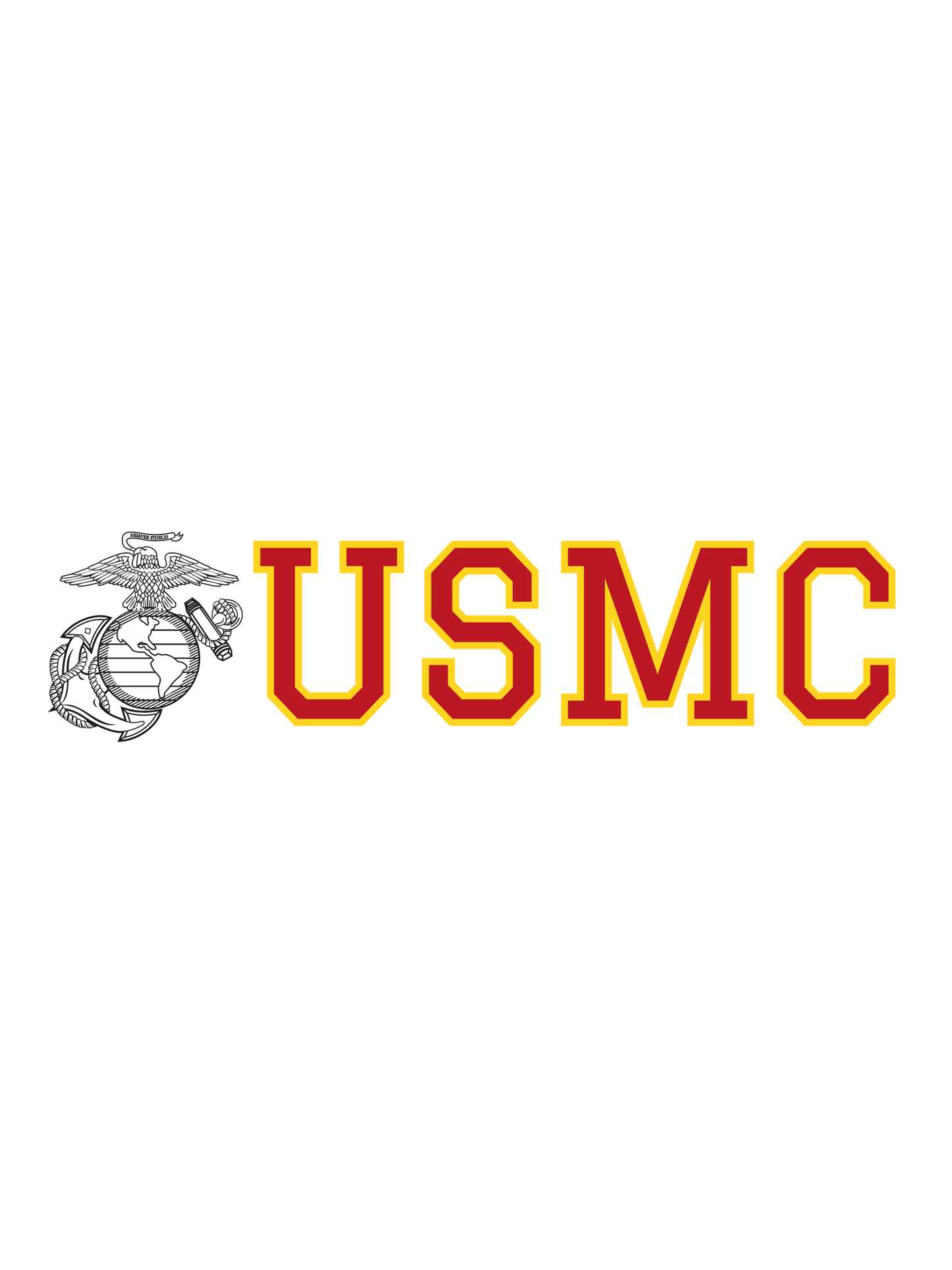 EGA USMC Red and Gold - Glossy Vinyl Sticker